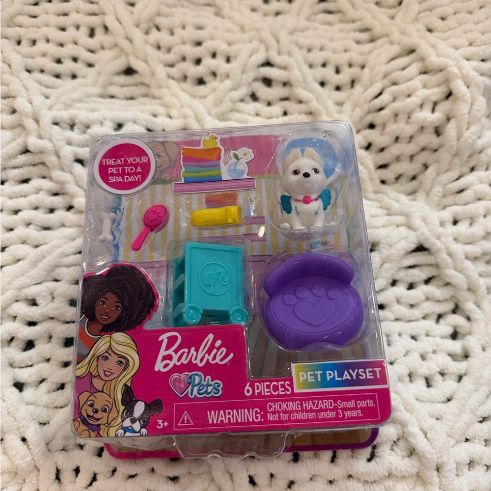 Barbie Pets Spa Day Playset with Purple and Blue Accessories